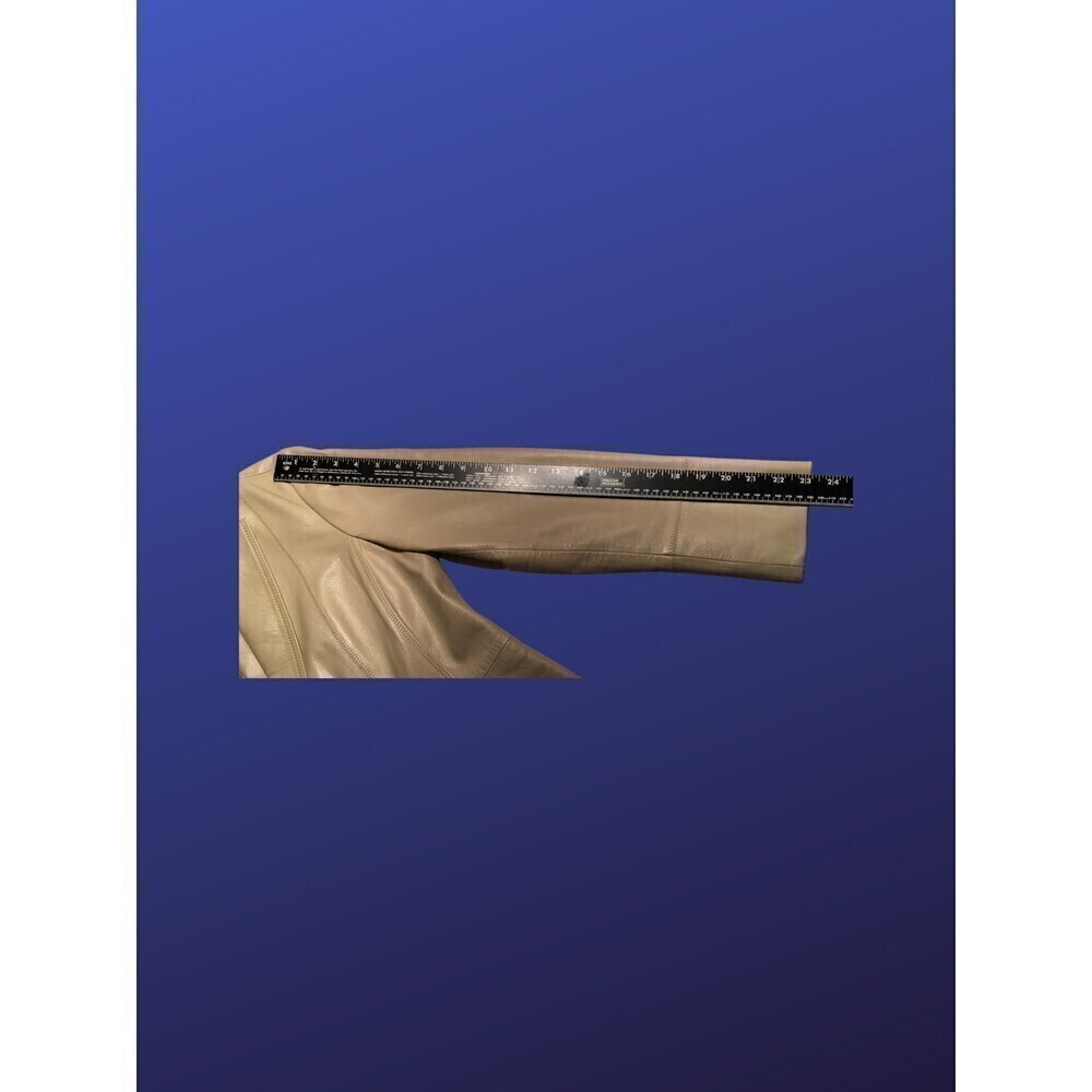 Sigrid Olsen 100% Leather Blazer Jacket, Bone Bei… - image 5